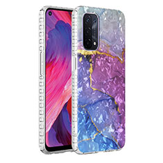 Handyhülle Silikon Hülle Gummi Schutzhülle Flexible Modisch Muster Y04B für Oppo A74 5G Violett