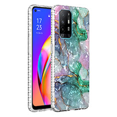 Handyhülle Silikon Hülle Gummi Schutzhülle Flexible Modisch Muster Y04B für Oppo Reno5 Lite Nachtgrün