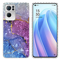 Handyhülle Silikon Hülle Gummi Schutzhülle Flexible Modisch Muster Y04B für Oppo Reno7 Pro 5G Violett