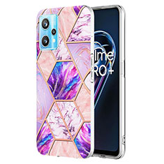 Handyhülle Silikon Hülle Gummi Schutzhülle Flexible Modisch Muster Y04B für Realme 9 Pro 5G Helles Lila