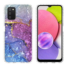 Handyhülle Silikon Hülle Gummi Schutzhülle Flexible Modisch Muster Y04B für Samsung Galaxy M02s Violett