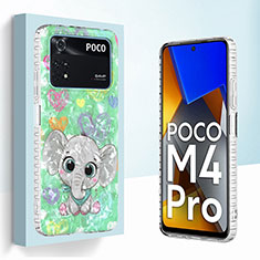 Handyhülle Silikon Hülle Gummi Schutzhülle Flexible Modisch Muster Y04B für Xiaomi Poco M4 Pro 4G Grün