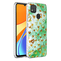 Handyhülle Silikon Hülle Gummi Schutzhülle Flexible Modisch Muster Y04B für Xiaomi Redmi 9 Activ Grün