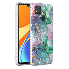 Handyhülle Silikon Hülle Gummi Schutzhülle Flexible Modisch Muster Y04B für Xiaomi Redmi 9 Activ Nachtgrün