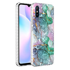 Handyhülle Silikon Hülle Gummi Schutzhülle Flexible Modisch Muster Y04B für Xiaomi Redmi 9AT Nachtgrün