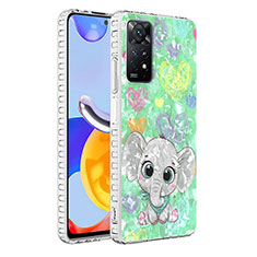 Handyhülle Silikon Hülle Gummi Schutzhülle Flexible Modisch Muster Y04B für Xiaomi Redmi Note 11 Pro 4G Minzgrün