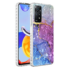 Handyhülle Silikon Hülle Gummi Schutzhülle Flexible Modisch Muster Y04B für Xiaomi Redmi Note 11 Pro 5G Violett