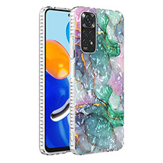 Handyhülle Silikon Hülle Gummi Schutzhülle Flexible Modisch Muster Y04B für Xiaomi Redmi Note 11S 4G Nachtgrün