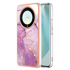 Handyhülle Silikon Hülle Gummi Schutzhülle Flexible Modisch Muster Y05B für Huawei Honor Magic5 Lite 5G Helles Lila