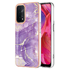 Handyhülle Silikon Hülle Gummi Schutzhülle Flexible Modisch Muster Y05B für Oppo A93 5G Violett