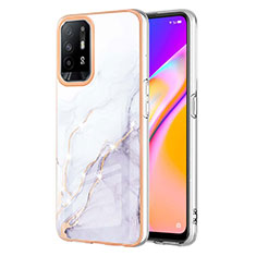 Handyhülle Silikon Hülle Gummi Schutzhülle Flexible Modisch Muster Y05B für Oppo F19 Pro+ Plus 5G Weiß