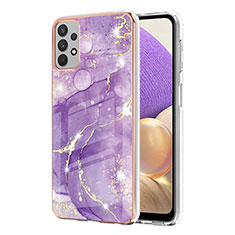 Handyhülle Silikon Hülle Gummi Schutzhülle Flexible Modisch Muster Y05B für Samsung Galaxy A32 5G Violett