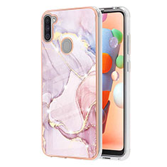 Handyhülle Silikon Hülle Gummi Schutzhülle Flexible Modisch Muster Y05B für Samsung Galaxy M11 Rosa