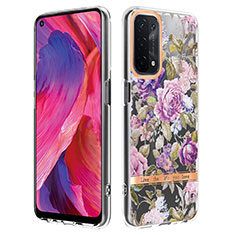 Handyhülle Silikon Hülle Gummi Schutzhülle Flexible Modisch Muster Y06B für Oppo A74 5G Helles Lila