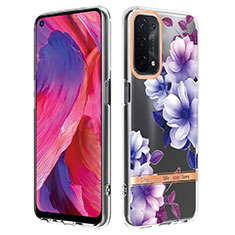 Handyhülle Silikon Hülle Gummi Schutzhülle Flexible Modisch Muster Y06B für Oppo A74 5G Violett