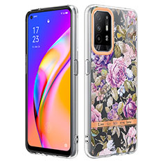 Handyhülle Silikon Hülle Gummi Schutzhülle Flexible Modisch Muster Y06B für Oppo A94 5G Helles Lila