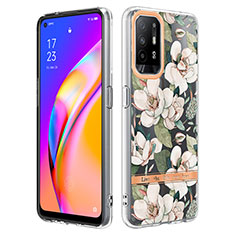 Handyhülle Silikon Hülle Gummi Schutzhülle Flexible Modisch Muster Y06B für Oppo A95 5G Weiß