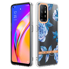 Handyhülle Silikon Hülle Gummi Schutzhülle Flexible Modisch Muster Y06B für Oppo F19 Pro+ Plus 5G Blau