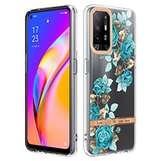 Handyhülle Silikon Hülle Gummi Schutzhülle Flexible Modisch Muster Y06B für Oppo Reno5 Z 5G Cyan