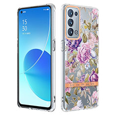 Handyhülle Silikon Hülle Gummi Schutzhülle Flexible Modisch Muster Y06B für Oppo Reno6 Pro 5G Violett