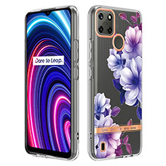 Handyhülle Silikon Hülle Gummi Schutzhülle Flexible Modisch Muster Y06B für Realme C25Y India Violett