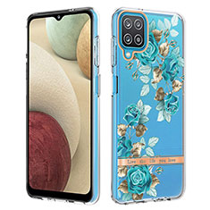 Handyhülle Silikon Hülle Gummi Schutzhülle Flexible Modisch Muster Y06B für Samsung Galaxy A12 Nacho Cyan