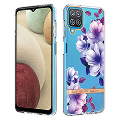 Handyhülle Silikon Hülle Gummi Schutzhülle Flexible Modisch Muster Y06B für Samsung Galaxy A12 Violett