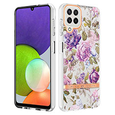 Handyhülle Silikon Hülle Gummi Schutzhülle Flexible Modisch Muster Y06B für Samsung Galaxy A22 4G Helles Lila