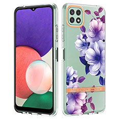 Handyhülle Silikon Hülle Gummi Schutzhülle Flexible Modisch Muster Y06B für Samsung Galaxy A22s 5G Violett