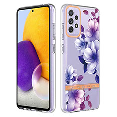 Handyhülle Silikon Hülle Gummi Schutzhülle Flexible Modisch Muster Y06B für Samsung Galaxy A72 4G Violett