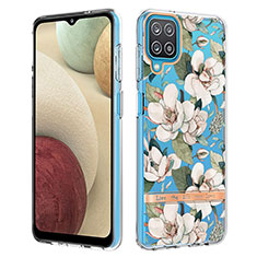 Handyhülle Silikon Hülle Gummi Schutzhülle Flexible Modisch Muster Y06B für Samsung Galaxy M12 Weiß