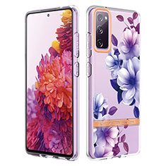 Handyhülle Silikon Hülle Gummi Schutzhülle Flexible Modisch Muster Y06B für Samsung Galaxy S20 FE 5G Violett