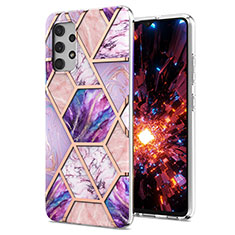 Handyhülle Silikon Hülle Gummi Schutzhülle Flexible Modisch Muster Y07B für Samsung Galaxy A32 5G Helles Lila