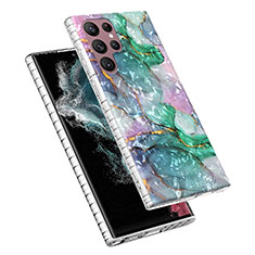 Handyhülle Silikon Hülle Gummi Schutzhülle Flexible Modisch Muster Y07B für Samsung Galaxy S21 Ultra 5G Plusfarbig
