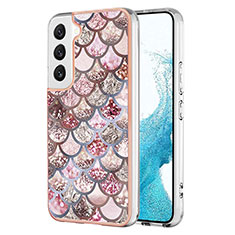Handyhülle Silikon Hülle Gummi Schutzhülle Flexible Modisch Muster Y10B für Samsung Galaxy S23 5G Braun