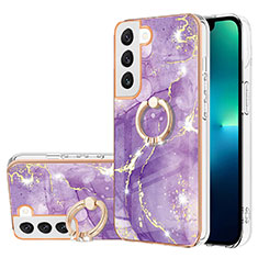 Handyhülle Silikon Hülle Gummi Schutzhülle Flexible Modisch Muster Y16B für Samsung Galaxy S21 Plus 5G Violett