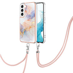 Handyhülle Silikon Hülle Gummi Schutzhülle Flexible Modisch Muster Y20B für Samsung Galaxy S22 Plus 5G Rosa