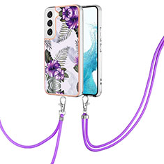 Handyhülle Silikon Hülle Gummi Schutzhülle Flexible Modisch Muster Y20B für Samsung Galaxy S22 Plus 5G Violett
