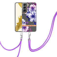 Handyhülle Silikon Hülle Gummi Schutzhülle Flexible Modisch Muster Y22B für Samsung Galaxy S23 5G Violett
