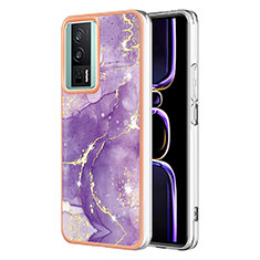 Handyhülle Silikon Hülle Gummi Schutzhülle Flexible Modisch Muster YB1 für Xiaomi Redmi K60 5G Violett