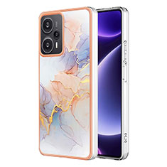 Handyhülle Silikon Hülle Gummi Schutzhülle Flexible Modisch Muster YB3 für Xiaomi Redmi Note 12 Turbo 5G Helles Lila