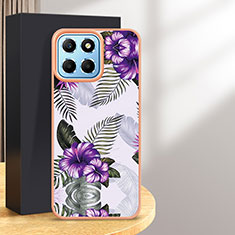 Handyhülle Silikon Hülle Gummi Schutzhülle Flexible Modisch Muster YB4 für Huawei Honor X8b Violett