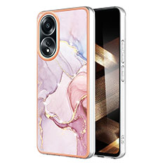 Handyhülle Silikon Hülle Gummi Schutzhülle Flexible Modisch Muster YB5 für Oppo A78 4G Rosa