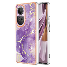 Handyhülle Silikon Hülle Gummi Schutzhülle Flexible Modisch Muster YB5 für Oppo Reno10 Pro 5G Violett