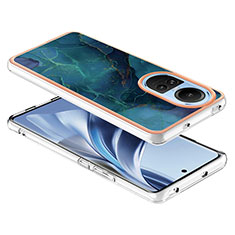 Handyhülle Silikon Hülle Gummi Schutzhülle Flexible Modisch Muster YB7 für Oppo Reno10 Pro 5G Grün