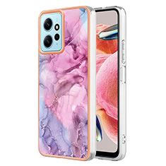 Handyhülle Silikon Hülle Gummi Schutzhülle Flexible Modisch Muster YB7 für Xiaomi Redmi Note 12 4G Helles Lila