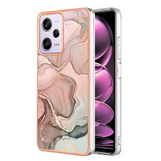 Handyhülle Silikon Hülle Gummi Schutzhülle Flexible Modisch Muster YB7 für Xiaomi Redmi Note 12 Pro 5G Rosa