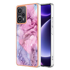 Handyhülle Silikon Hülle Gummi Schutzhülle Flexible Modisch Muster YB7 für Xiaomi Redmi Note 12 Turbo 5G Helles Lila