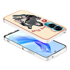 Handyhülle Silikon Hülle Gummi Schutzhülle Flexible Modisch Muster YB8 für Huawei Honor 90 Lite 5G Kahki