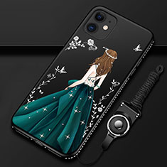 Handyhülle Silikon Hülle Gummi Schutzhülle Flexible Motiv Kleid Mädchen für Apple iPhone 12 Grün